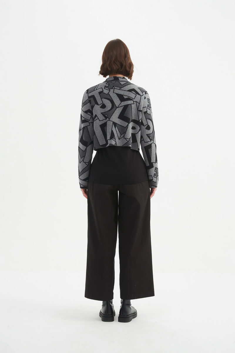 tirelli-womens-letterblock-zip-cardigan-25k3597-grey