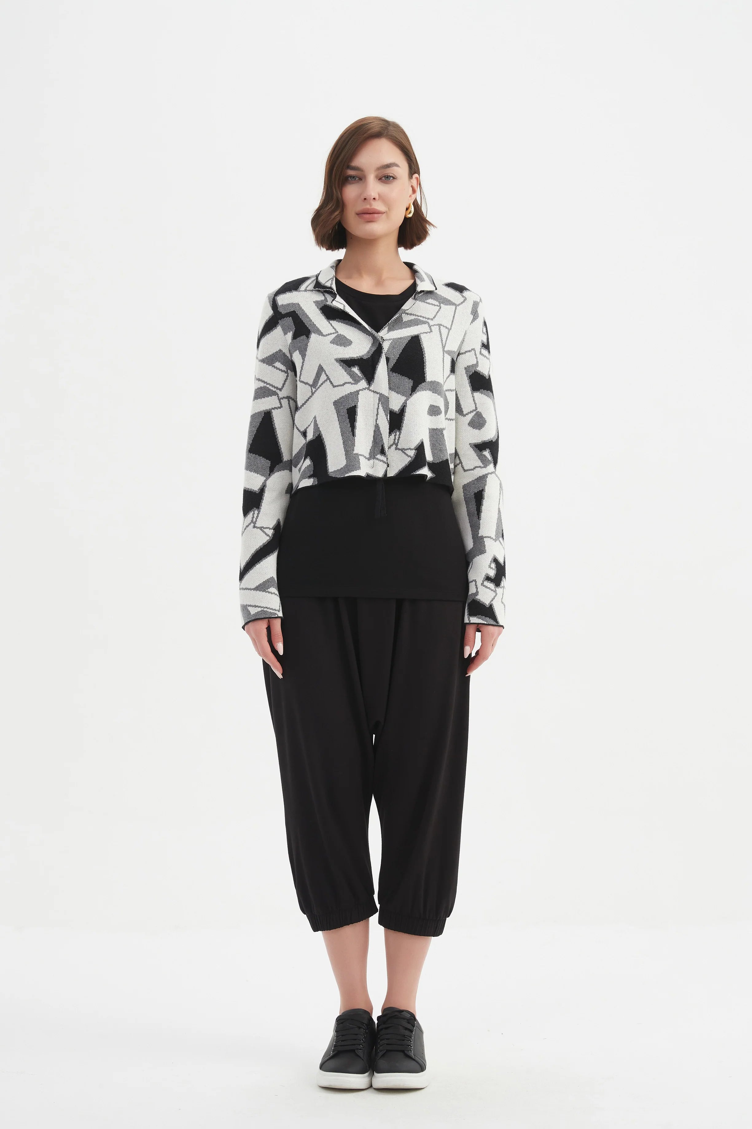 tirelli-womens-letterblock-zip-cardigan-25k3597-white