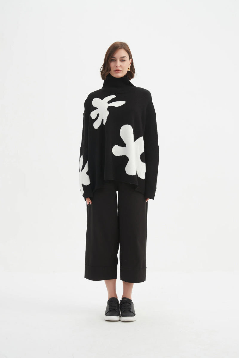 tirelli-womens-splatter-print-knit-25k3592-black-white