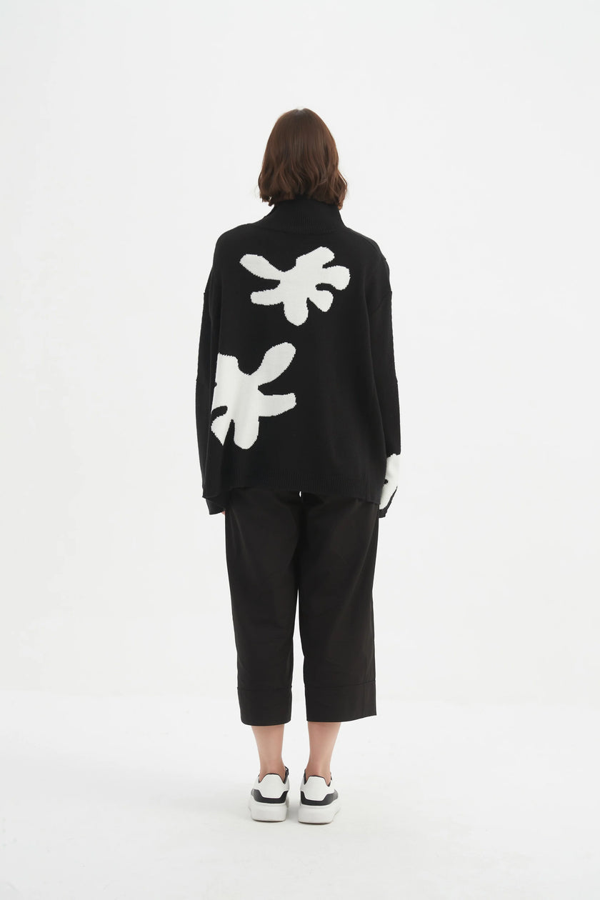 tirelli-womens-splatter-print-knit-25k3592-black-white