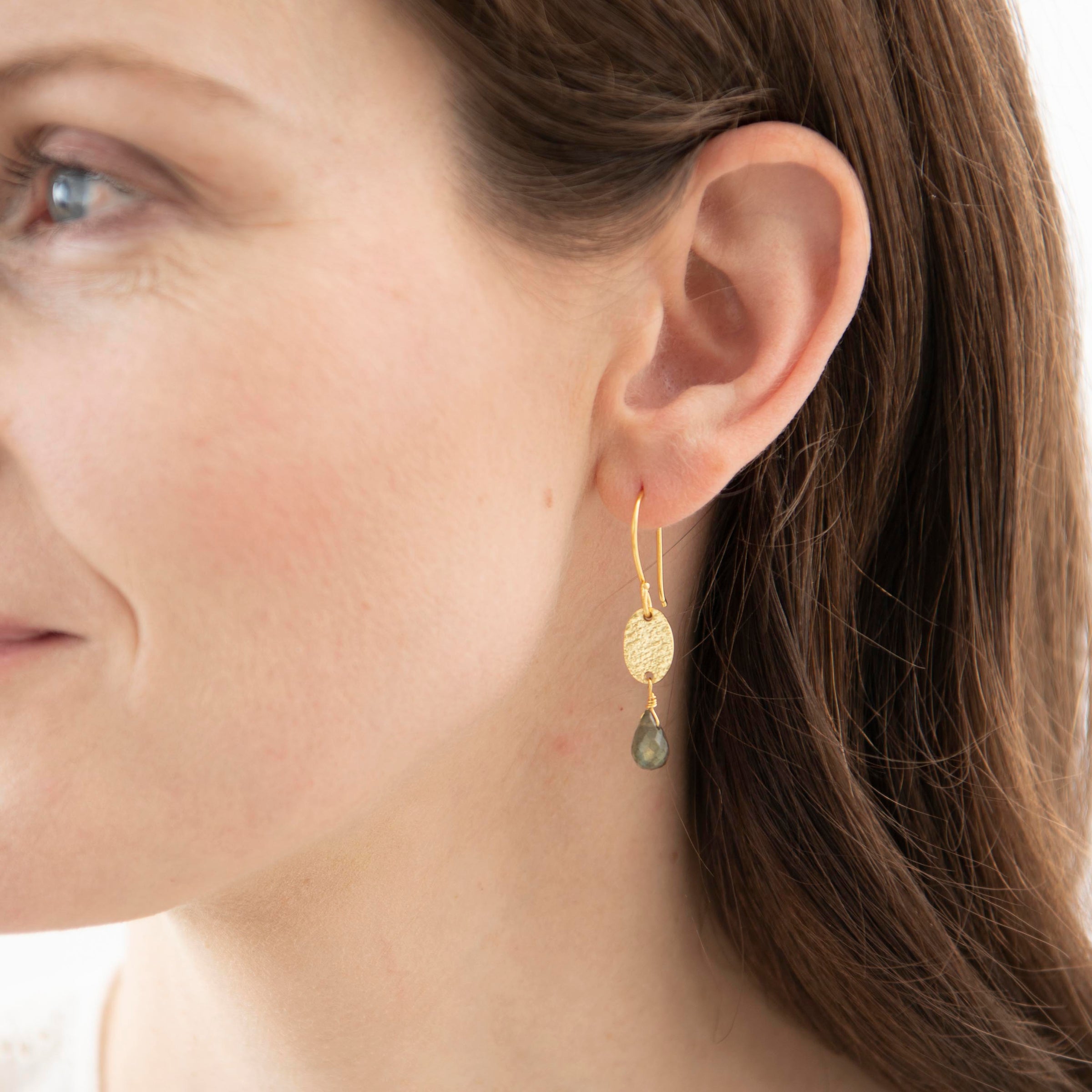 A Beautiful Story - Hopeful Labradorite Gold Earrings