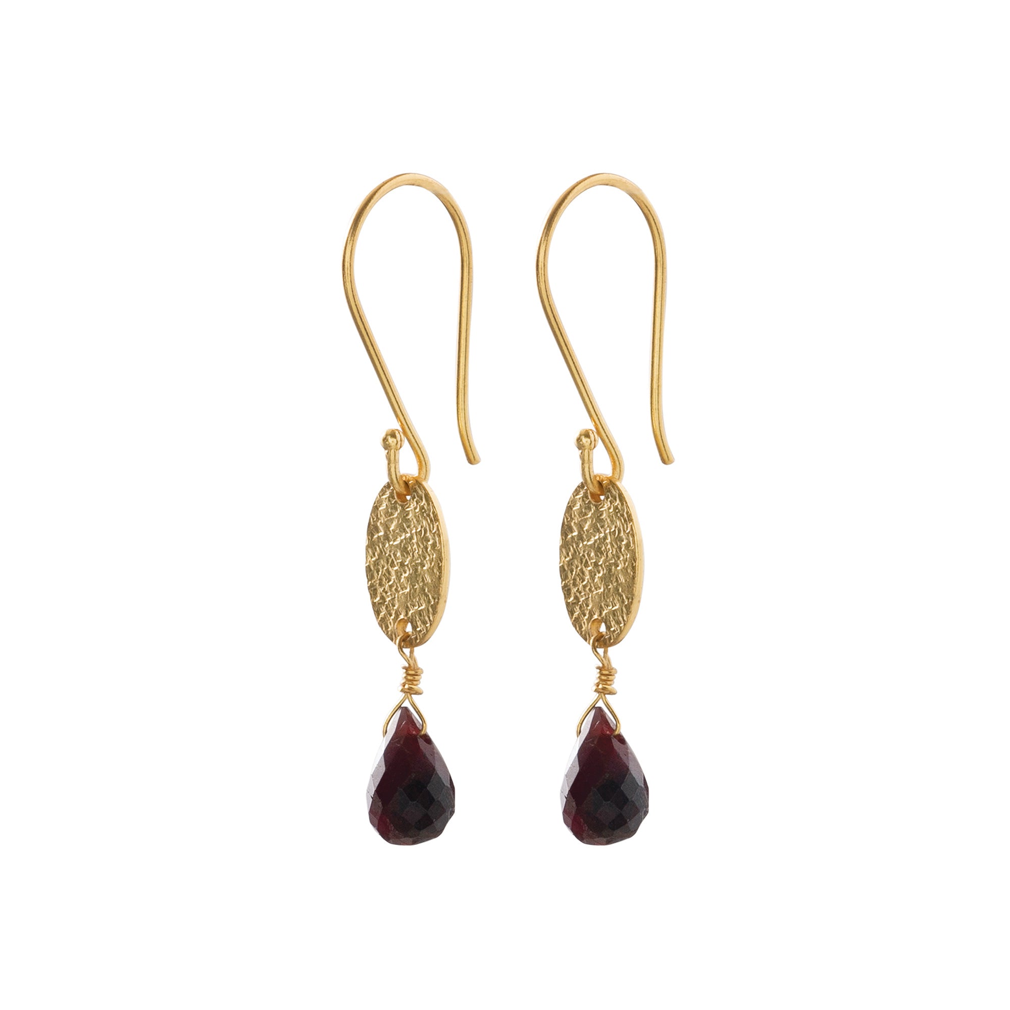 A Beautiful Story - Hopeful Garnet Gold Earrings