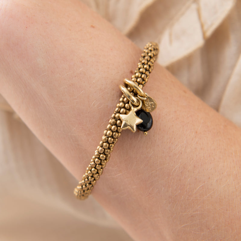 A Beautiful Story - Jacky Black Onyx Star Gold Bracelet