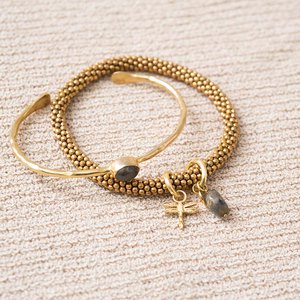 A Beautiful Story - Jacky Labradorite Dragonfly Gold Bracelet