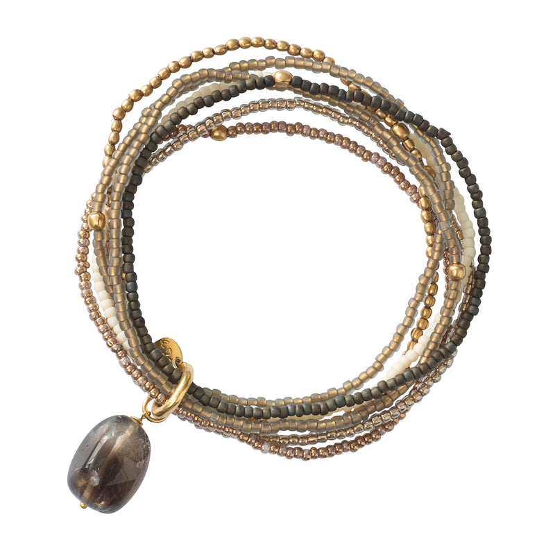 A Beautiful Story - Nirmala Smokey Quartz Gold Bracelet