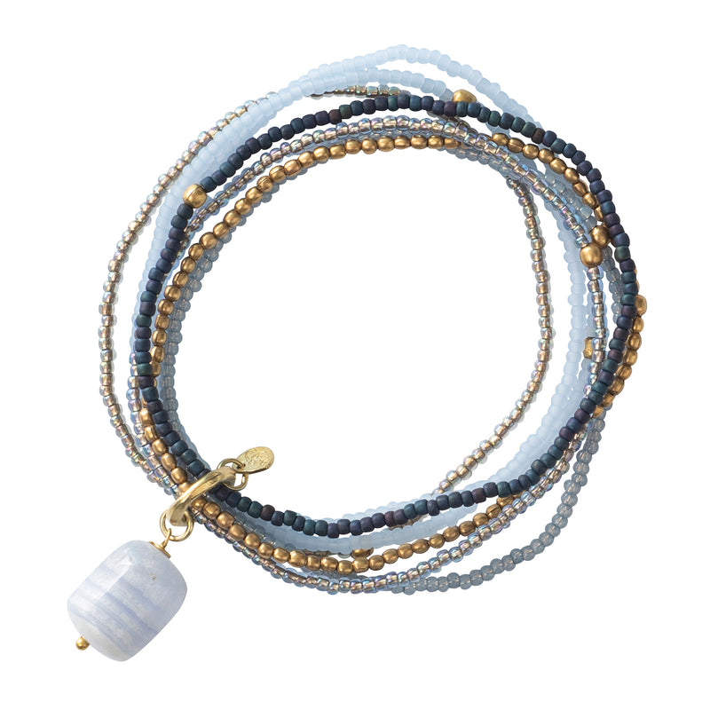 A Beautiful Story - Nirmala Blue Lace Agate Gold Bracelet