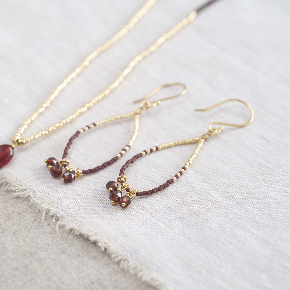 A Beautiful Story - Becoming Garnet Gold Earrings