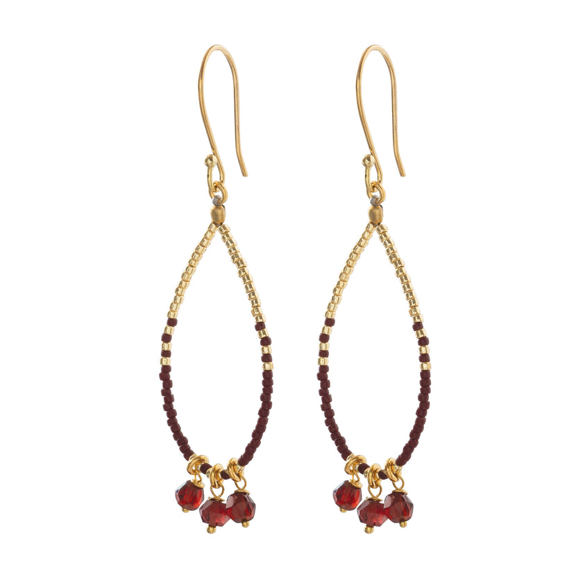 A Beautiful Story - Becoming Garnet Gold Earrings