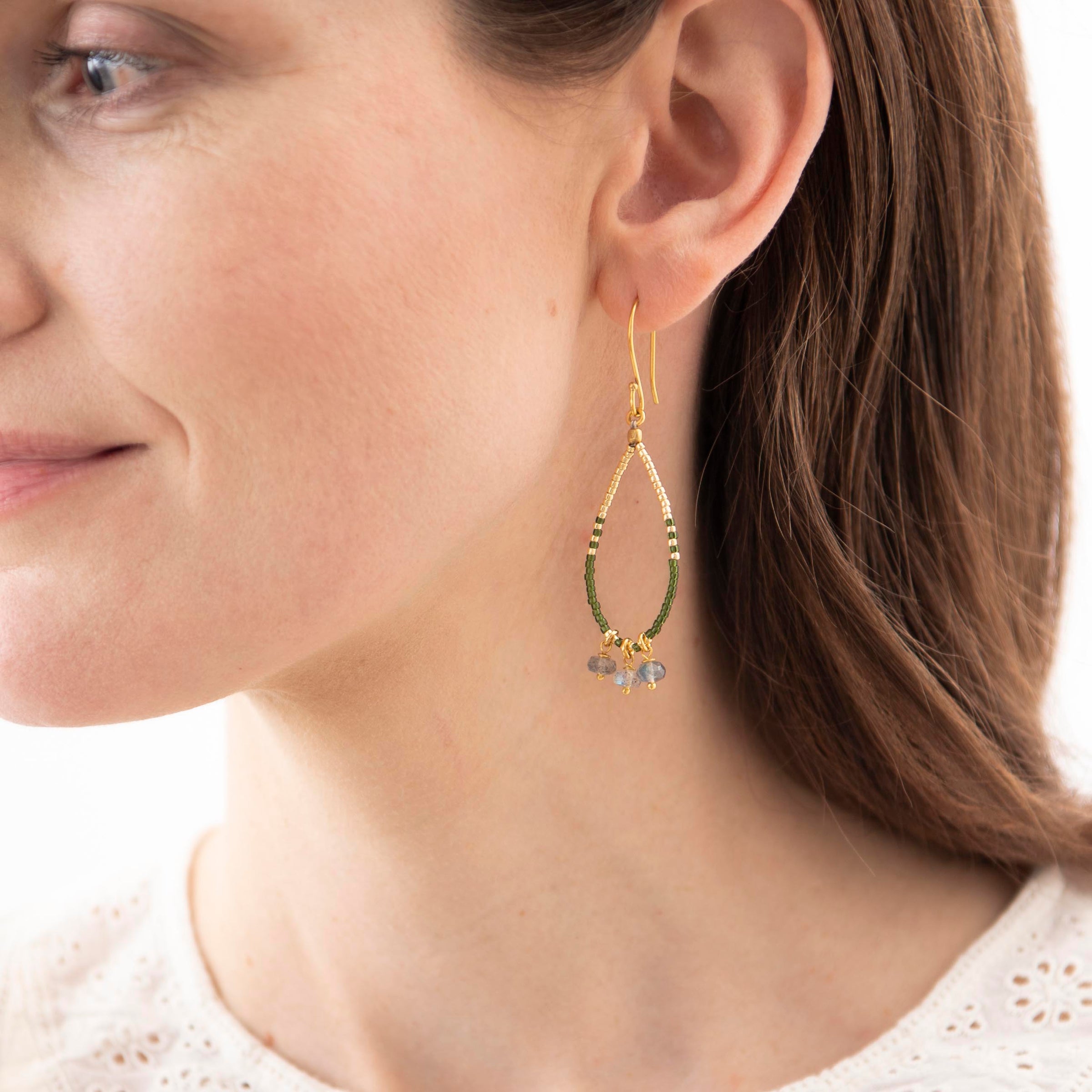 A Beautiful Story - Becoming Labradorite Gold Earrings