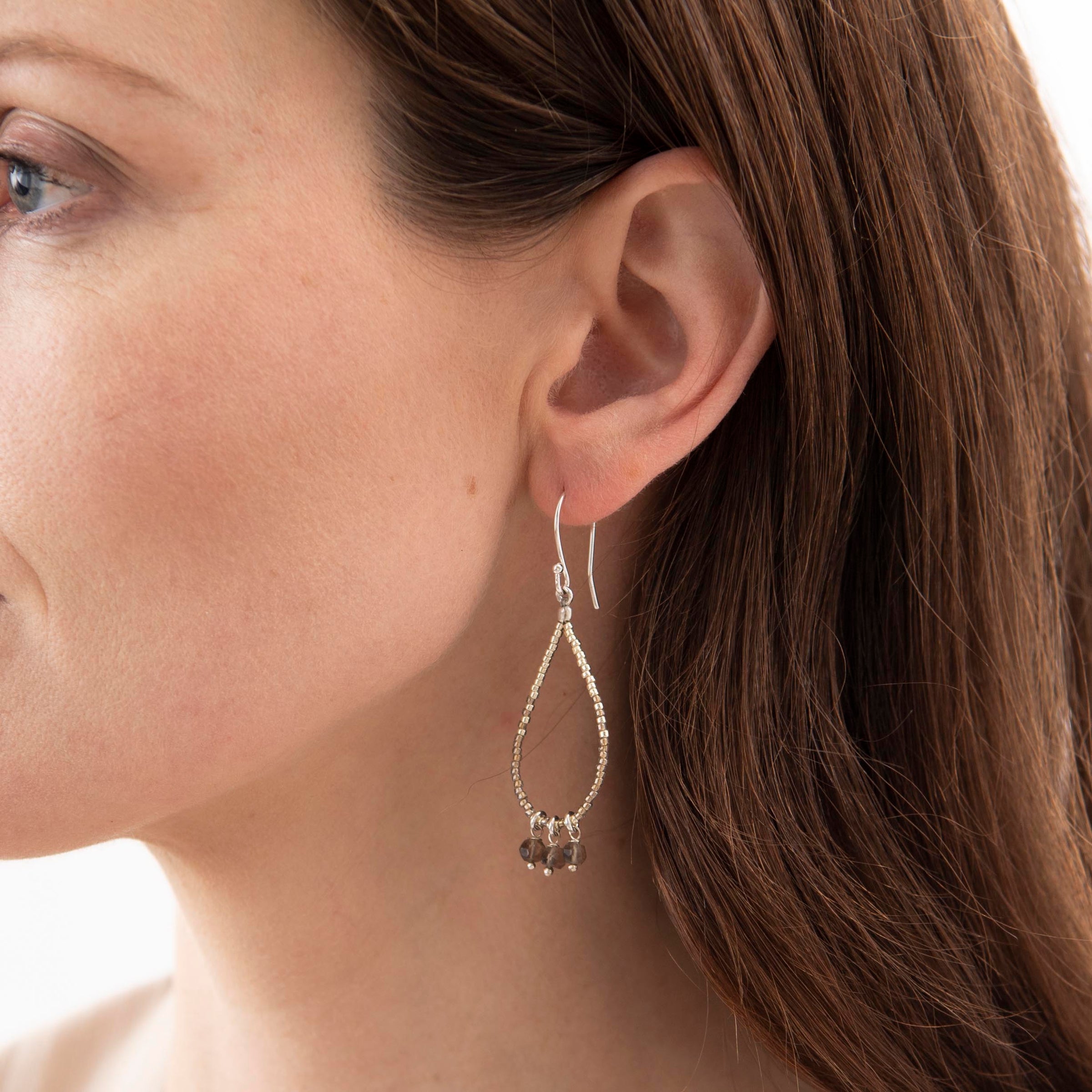 A Beautiful Story - Becoming Smokey Quartz Silver Earrings