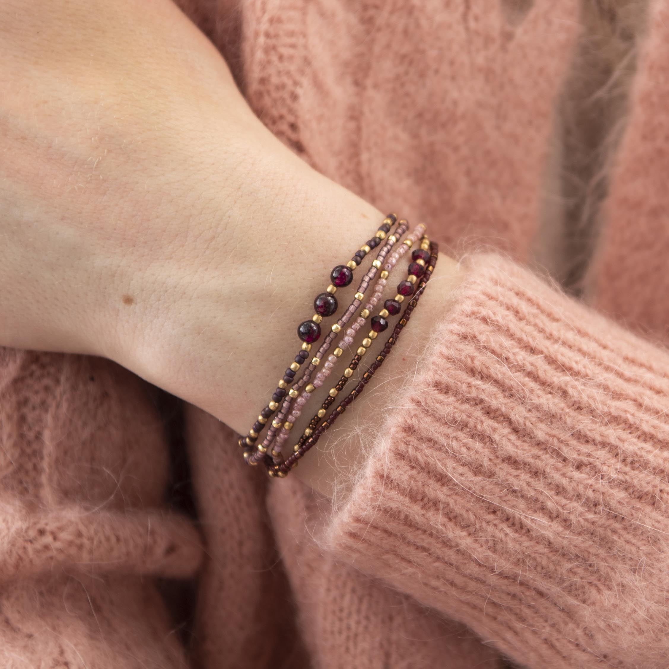 A Beautiful Story - Together Garnet Gold Bracelet