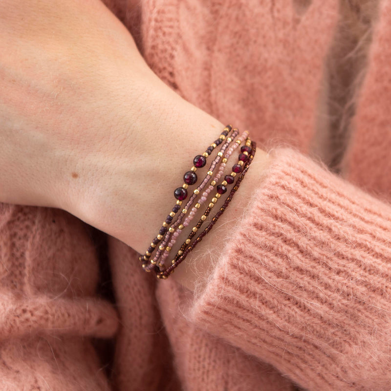 A Beautiful Story - Together Garnet Gold Bracelet