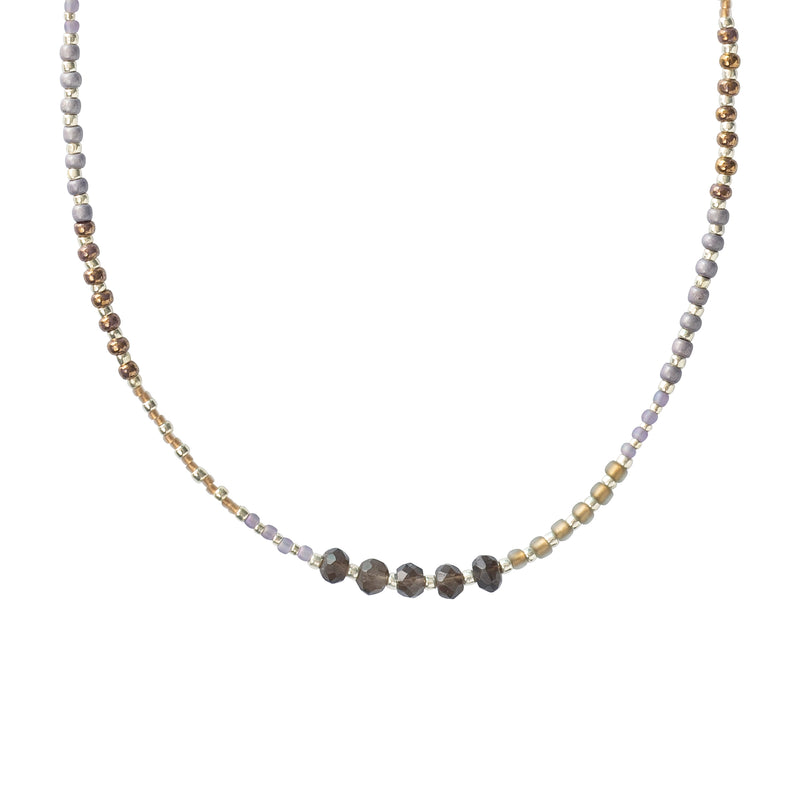 A Beautiful Story - Golden Smokey Quartz Silver Necklace