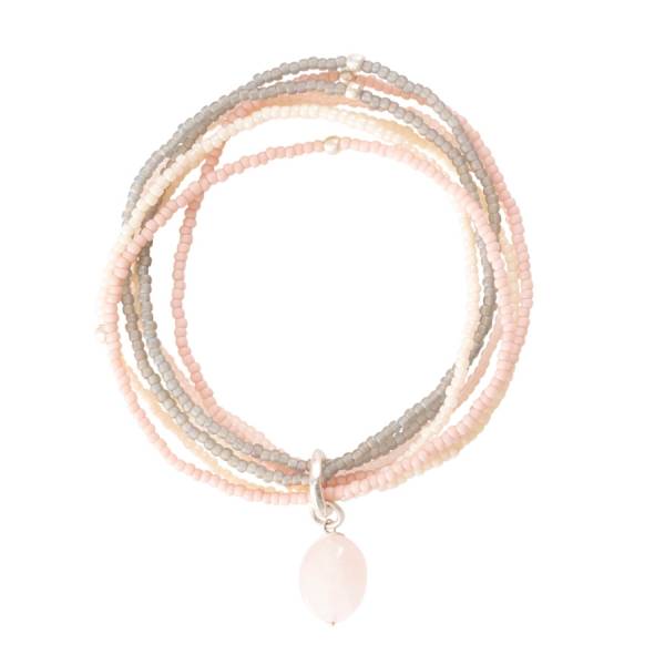 A Beautiful Story - Nirmala Rose Quartz Silver Bracelet