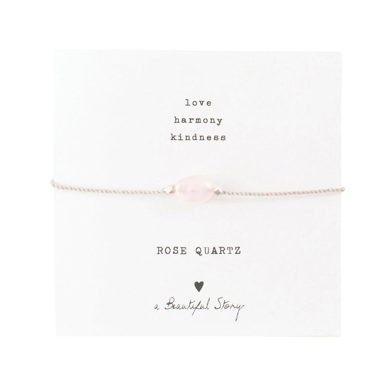 A Beautiful Story - Gemstone Card - Bracelet with Rose Quartz