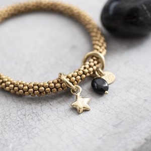 A Beautiful Story - Jacky Black Onyx Star Gold Bracelet
