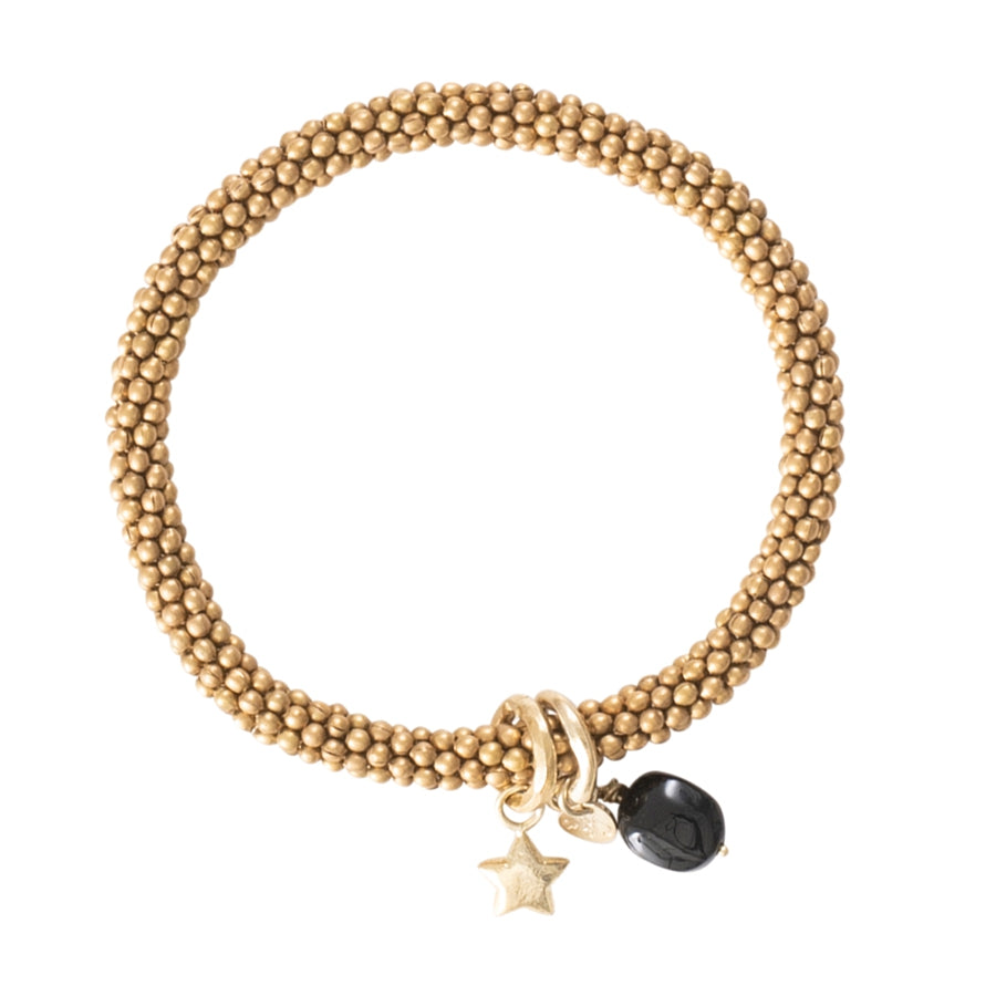 A Beautiful Story - Jacky Black Onyx Star Gold Bracelet