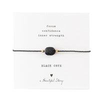 A Beautiful Story - Gemstone Card - Bracelet with Black Onyx