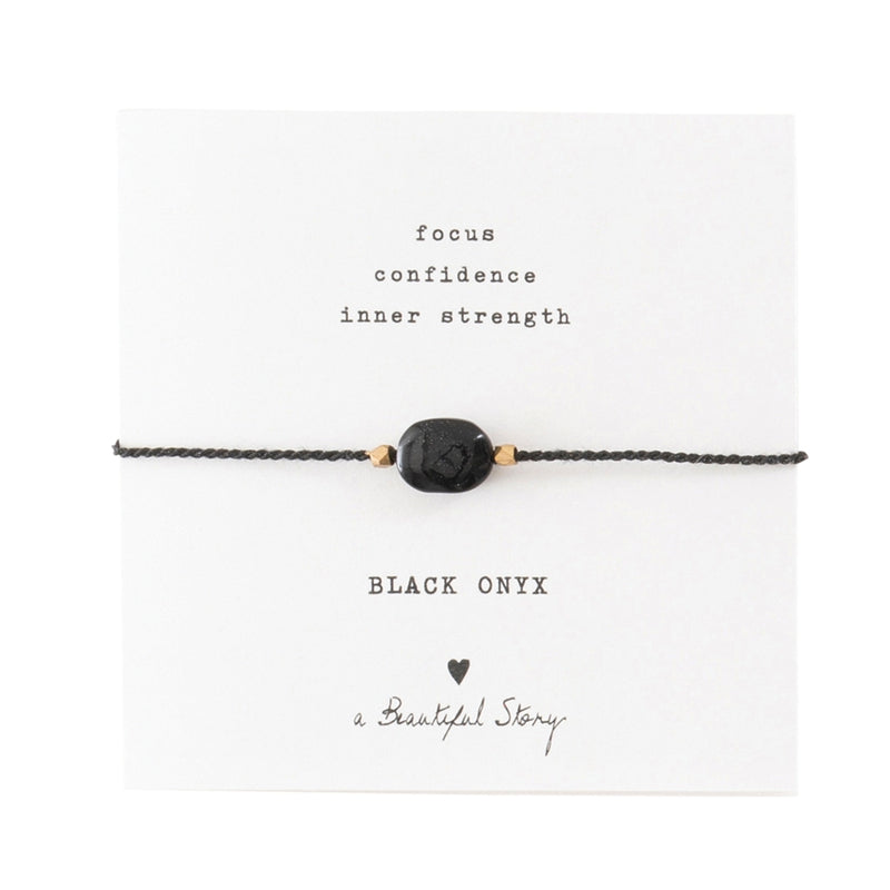A Beautiful Story - Gemstone Card - Bracelet with Black Onyx