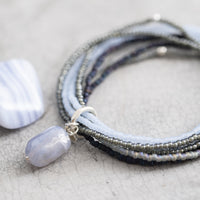 A Beautiful Story - Nirmala Blue Lace Agate Silver Bracelet