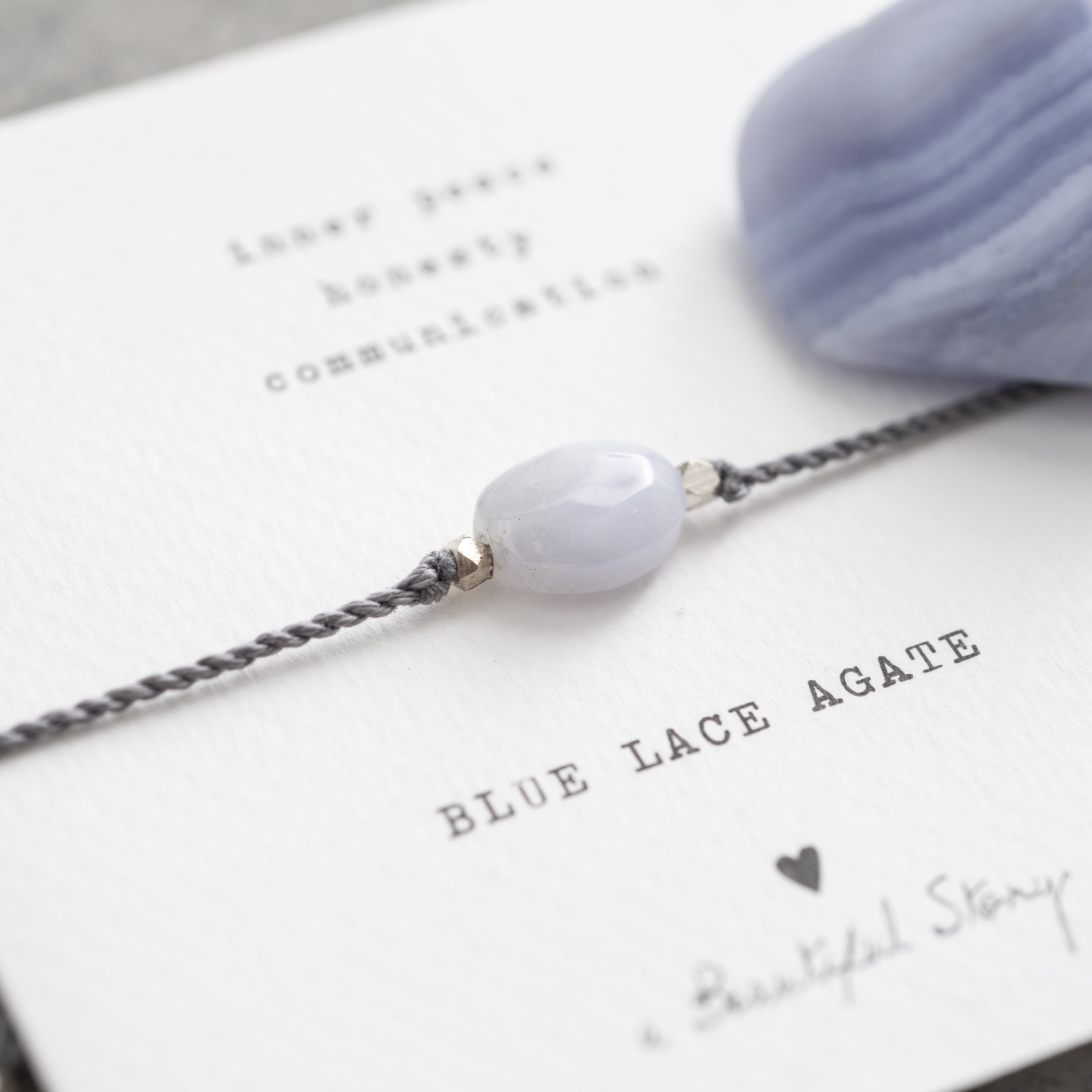 A Beautiful Story - Gemstone Card - Bracelet with Blue Lace Agate