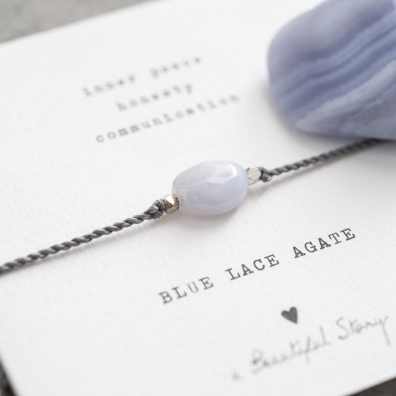 A Beautiful Story - Gemstone Card - Bracelet with Blue Lace Agate