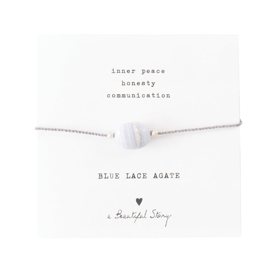 A Beautiful Story - Gemstone Card - Bracelet with Blue Lace Agate