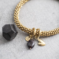 A Beautiful Story - Jacky Garnet Heart Gold Bracelet
