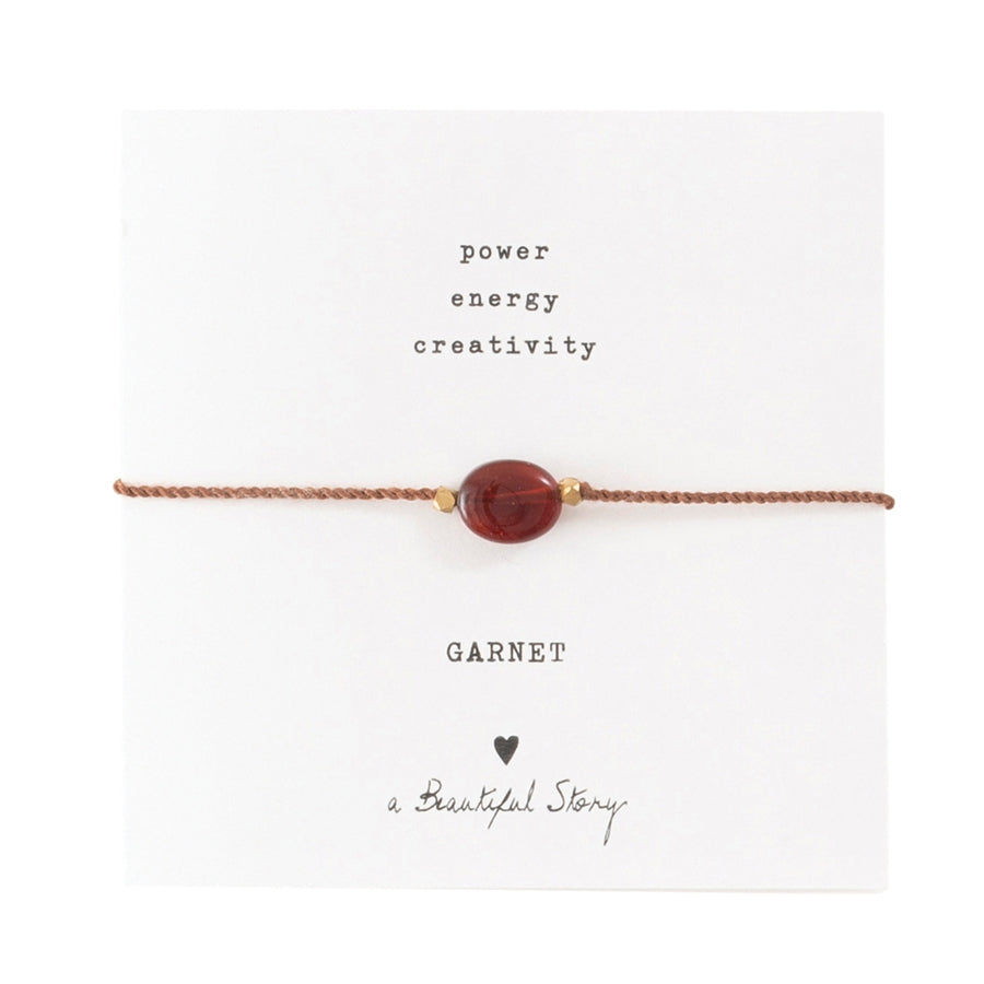 A Beautiful Story - Gemstone Card - Bracelet with Garnet