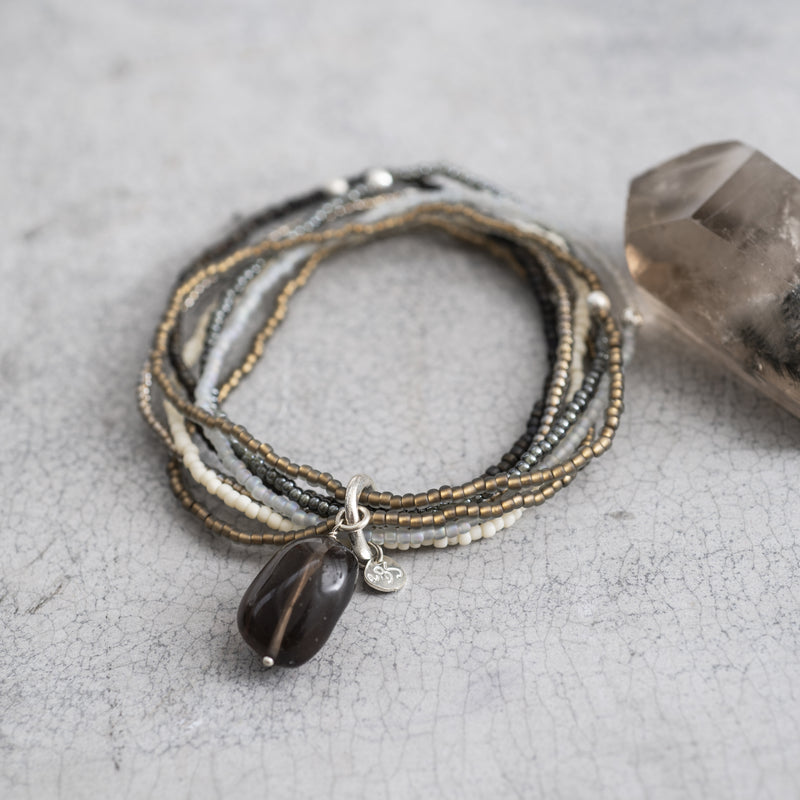 A Beautiful Story - Nirmala Smokey Quartz Silver Bracelet