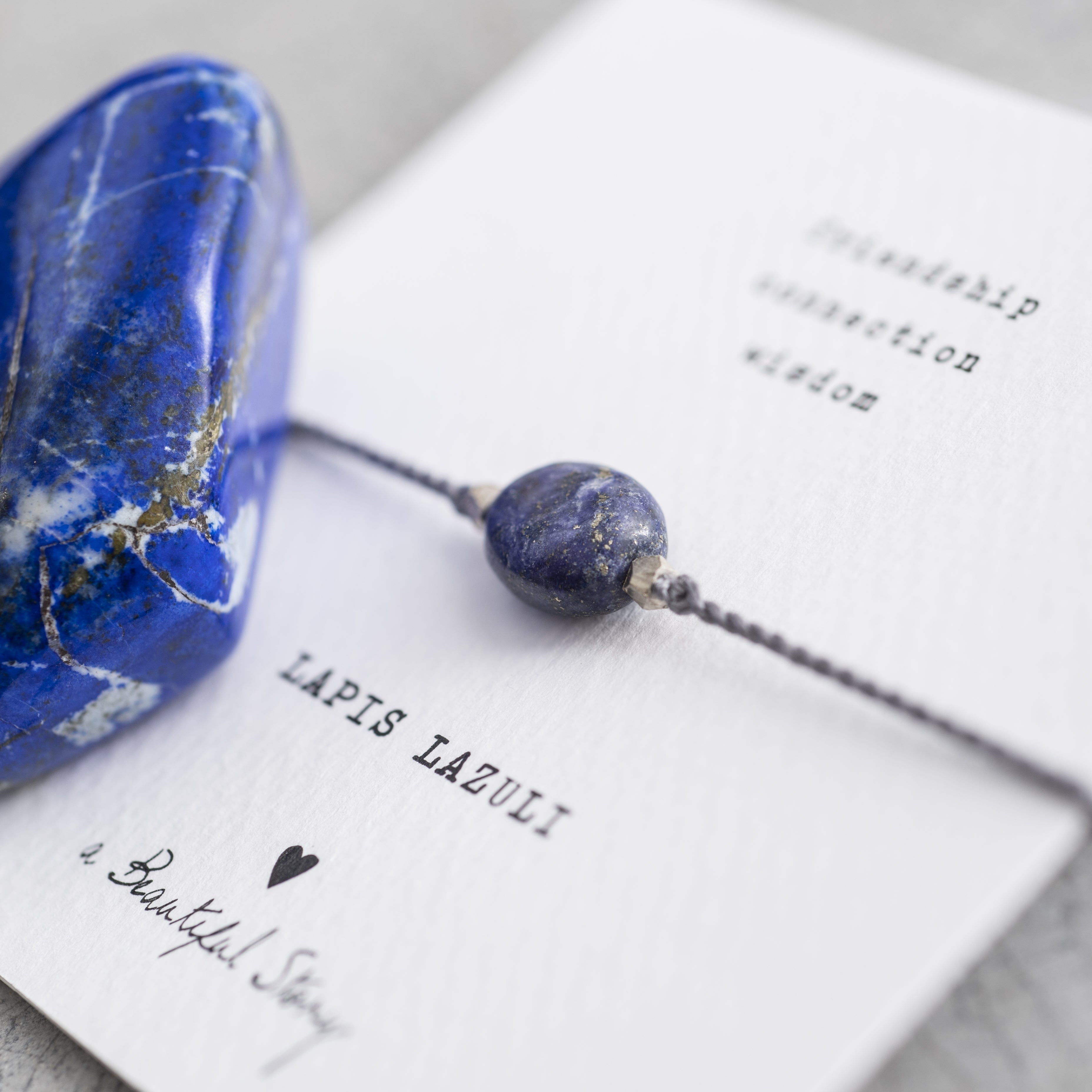 A Beautiful Story Gemstone Card Bracelet with Lapis Lazuli