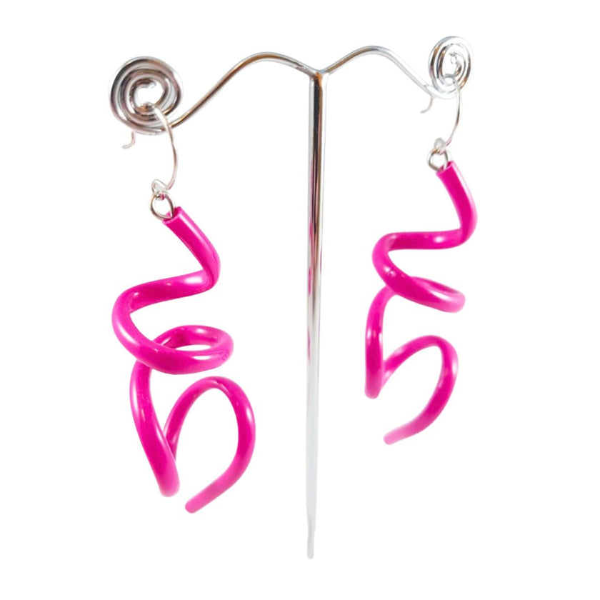 Samuel-Coraux-Zig-Squiggle-Earring-Gloss-Fuschia